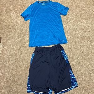 Boys Mens Champion shorts sz XL (16-18) & Blue T-shirt dryTEK Mens small shirt